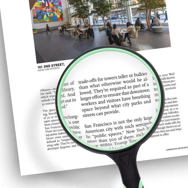 Alt view image 3 of 4 - Large Magnifying Glass 5X Handheld Reading Magnifier for Seniors & Kids - 100MM 4INCHES Real Glass Magnifying Lens for Book Newspaper Reading, Insect and Hobby Observation, Classroom Science (GREEN)