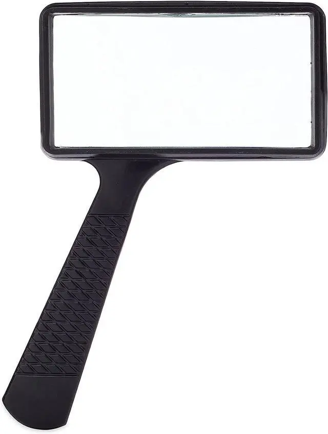 Main image of Jumbo Rectangular Handheld Magnifying Glass (3X Magnification) Scratch Resistant Glass Lens - Large Horizontal Viewing Area