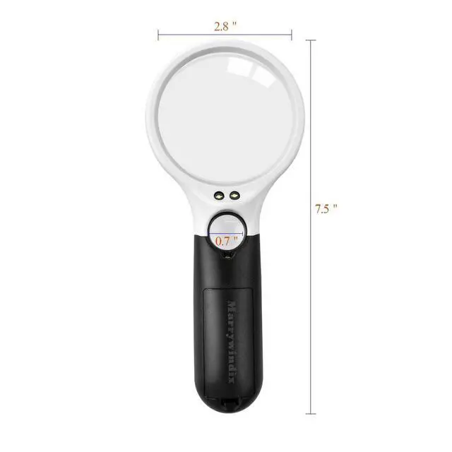 Alt view image 2 of 6 - 2 Pack Magnifier 3 LED Light, 3X 45X Handheld Magnifier Reading Magnifying Glass Lens Jewelry Loupe