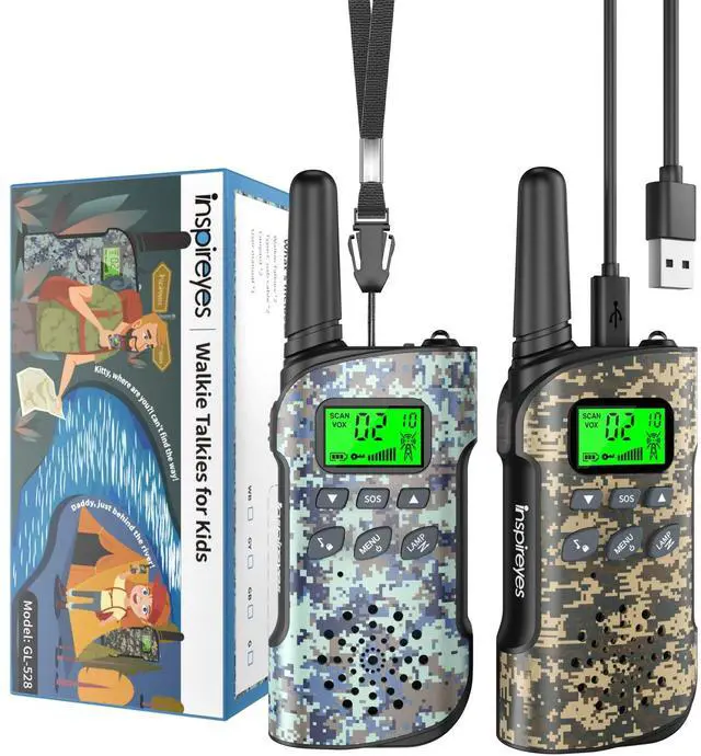 Main image of Kids Walkie Talkies, Rechargeable 2 Pack Long Range 2-Way Radios