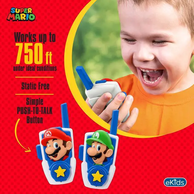 Alt view image 3 of 7 - Super Mario Walkie Talkies for Kids, Static Free Indoor and Outdoor Toys