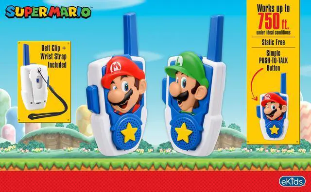Alt view image 2 of 7 - Super Mario Walkie Talkies for Kids, Static Free Indoor and Outdoor Toys