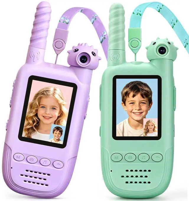 Main image of Kids Video Walkie Talkies 2 Pack, 180° Rotating Camera & Gifts for Kids