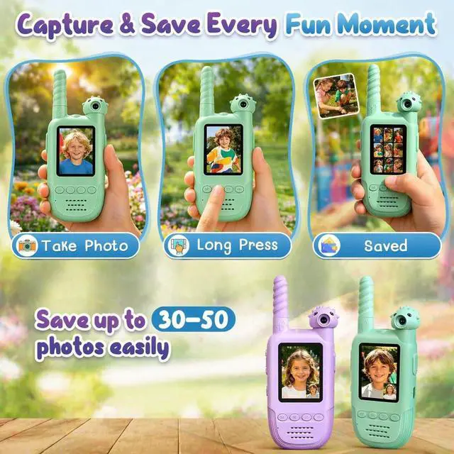 Alt view image 4 of 7 - Kids Video Walkie Talkies 2 Pack, 180° Rotating Camera & Gifts for Kids