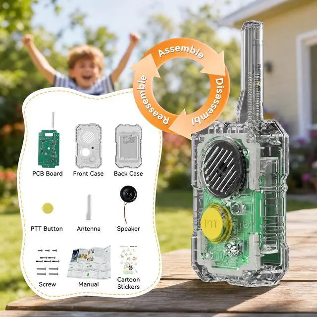 Alt view image 2 of 7 - EZTalk 80 Walkie Talkies for Kids, Science Kits for Kids Age 8-12