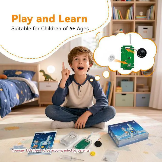 Alt view image 4 of 7 - EZTalk 80 Walkie Talkies for Kids, Science Kits for Kids Age 8-12