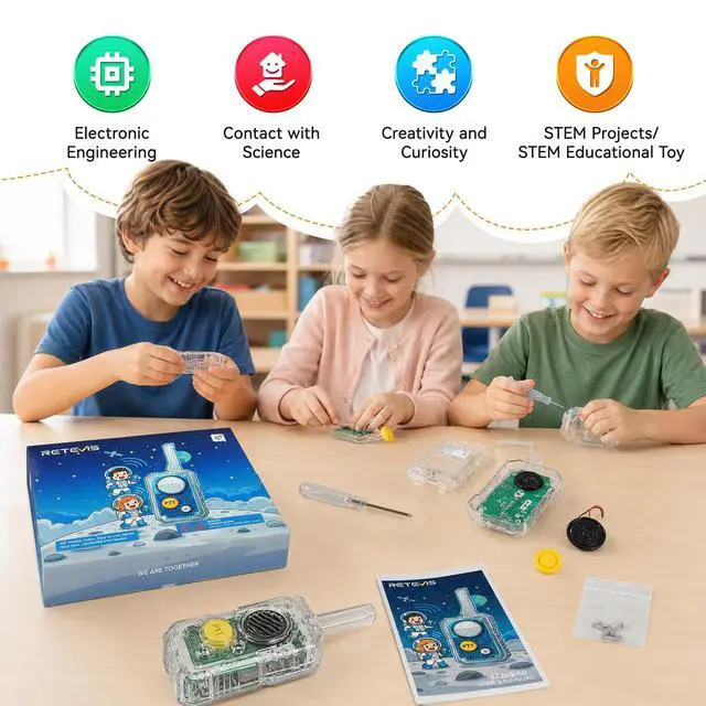 Alt view image 3 of 7 - EZTalk 80 Walkie Talkies for Kids, Science Kits for Kids Age 8-12