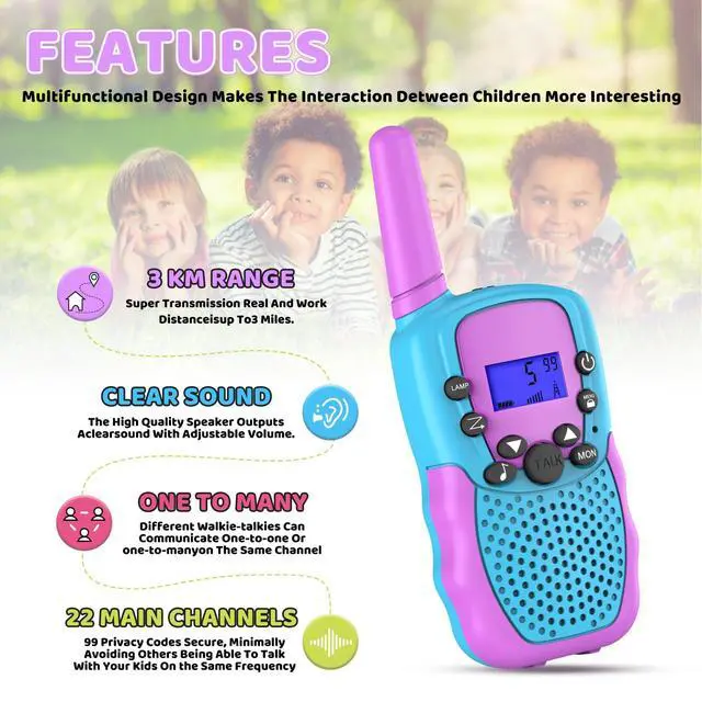Alt view image 2 of 7 - Outdoor Toys for Kids Ages 4-8, Walkie Talkies for Children Long Distance 22 Channels 2 Way Radio Interactive Toys Birthday Gifts for 3-12 for Girls and Boys
