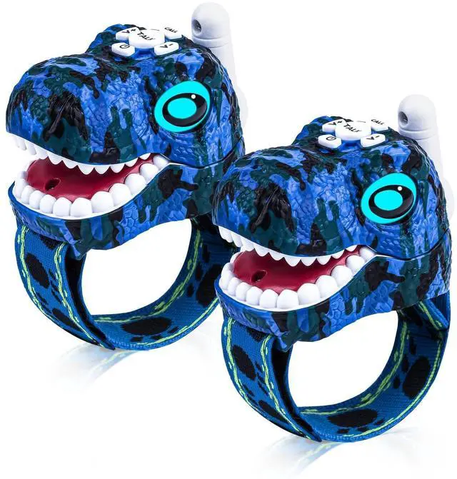 Main image of Dinosaur Walkie Talkies for Kids - 2 Way Radios Toys for Boys & Girls Ages 3-12 - Long Range, 3 Channels - Outdoor Adventure, Camping, Hiking Gifts Birthday Gifts (Blue)