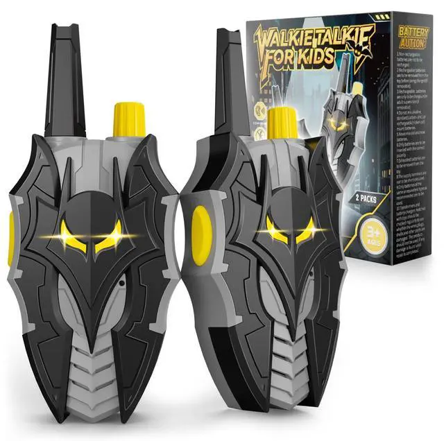 Main image of Bat Walkie Talkies for Kids with Flashing Eye Lights, Stealth Spaceship & Winged Dart Design, 2 Pack 2 Way Radio 3-12 Year Old Boy Toys, Outdoor Hiking Toys for Kid 3-5 4-6 6-8 8-10 Boys Birthday Gift