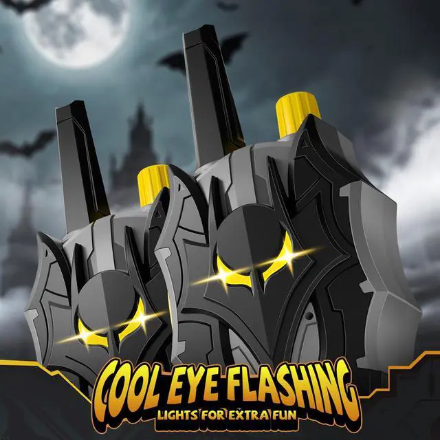 Alt view image 2 of 6 - Bat Walkie Talkies for Kids with Flashing Eye Lights, Stealth Spaceship & Winged Dart Design, 2 Pack 2 Way Radio 3-12 Year Old Boy Toys, Outdoor Hiking Toys for Kid 3-5 4-6 6-8 8-10 Boys Birthday Gift