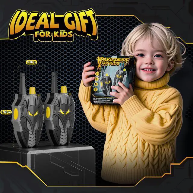 Alt view image 6 of 6 - Bat Walkie Talkies for Kids with Flashing Eye Lights, Stealth Spaceship & Winged Dart Design, 2 Pack 2 Way Radio 3-12 Year Old Boy Toys, Outdoor Hiking Toys for Kid 3-5 4-6 6-8 8-10 Boys Birthday Gift