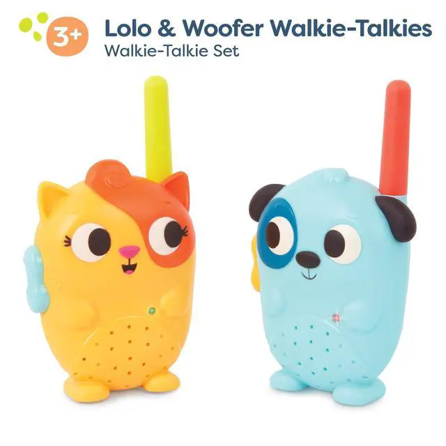 Alt view image 6 of 7 - Walkie Talkies, Lolo & Woofer 2-Pack, 100-Foot Range, Cat & Dog