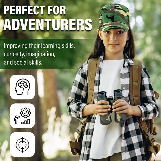 Alt view image 3 of 7 - Kids Explorer Kit - 10-in-1 Nature Explore Set with Walkie Talkies, Binoculars, Compass, LED Flashlight - Outdoor Adventure Kit for Boys and Girls - Complete Camping Gear Bundle