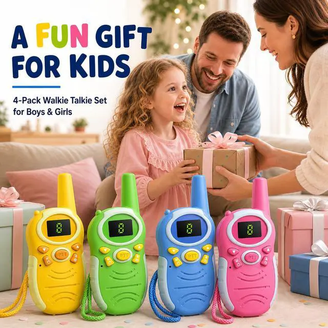 Alt view image 2 of 7 - Walkie Talkies for Kids 4 Pack - Outdoor Toys Long Range Radios for Camping