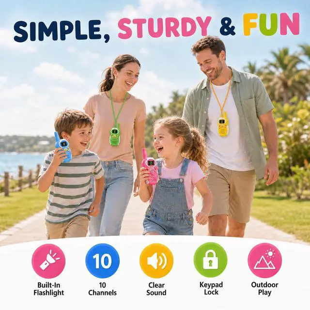 Alt view image 7 of 7 - Walkie Talkies for Kids 4 Pack - Outdoor Toys Long Range Radios for Camping