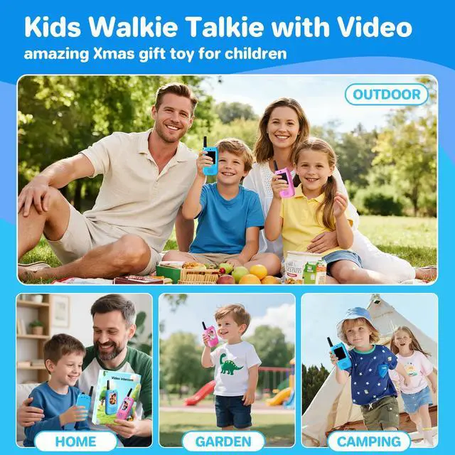 Alt view image 7 of 7 - Video Walkie Talkies for Kids, 2 Pack, Blue+Pink
