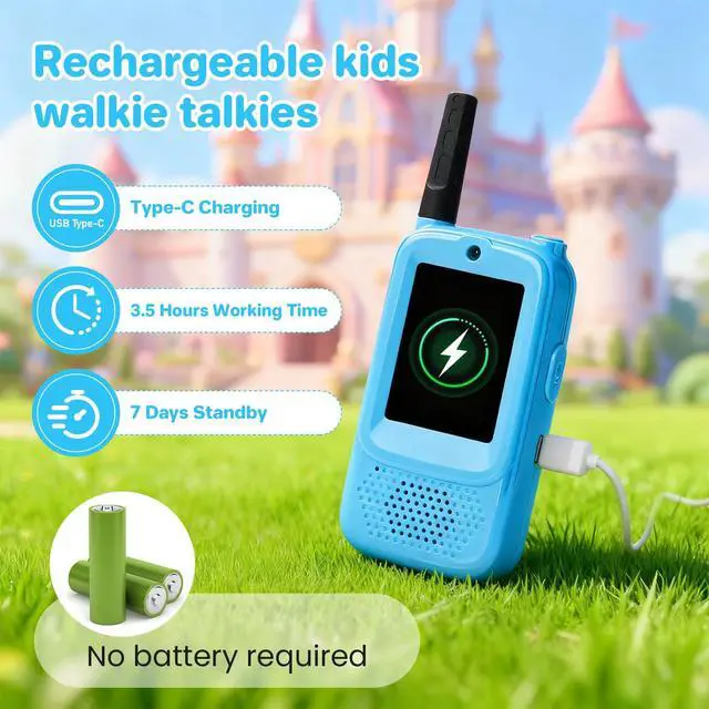 Alt view image 6 of 7 - Video Walkie Talkies for Kids, 2 Pack, Blue+Pink