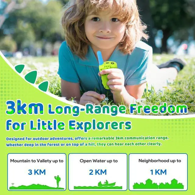 Alt view image 4 of 7 - Walkie Talkies for Kids Rechargeable Toys for Ages 5-7, Long Range 22 Channels 2 Way Kids Walkie Talkie with Flashlight for Camping Hiking Indoor Outdoor 3 4 5 6-12 Boy Girl Christmas Birthday