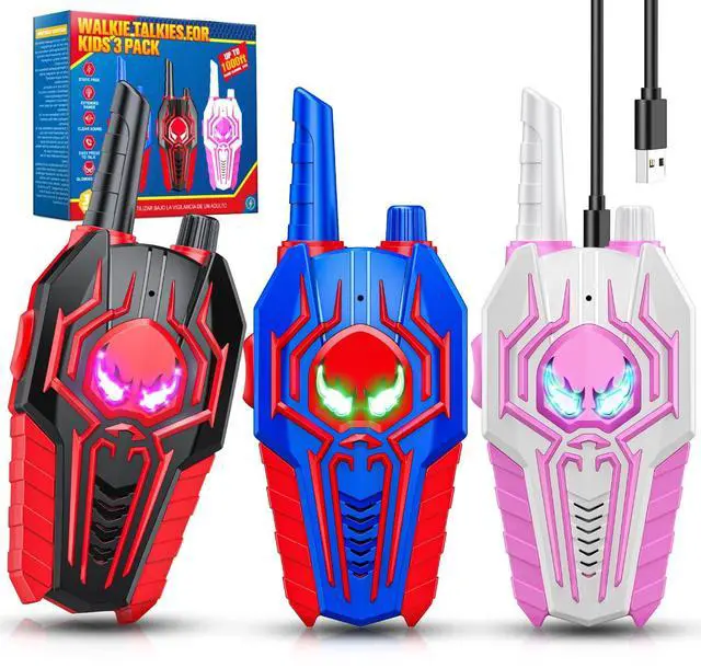 Main image of Rechargeable Walkie Talkies for Kids: 3 Pack Kids Walkie-Talkies Toys for 3 4 5 6 7 8 9 Year Old Boys Gifts Family Camping Toy for Boy Kid Age 3-5 5-7 7-9, 2 Way Radio Boy Gift