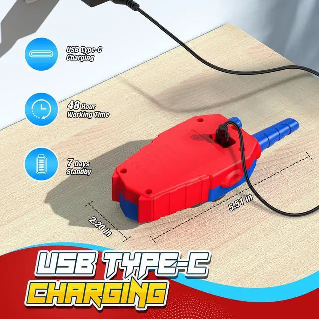 Alt view image 3 of 7 - Rechargeable Walkie Talkies for Kids: 3 Pack Kids Walkie-Talkies Toys for 3 4 5 6 7 8 9 Year Old Boys Gifts Family Camping Toy for Boy Kid Age 3-5 5-7 7-9, 2 Way Radio Boy Gift