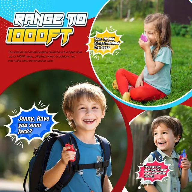 Alt view image 2 of 7 - Rechargeable Walkie Talkies for Kids: 3 Pack Kids Walkie-Talkies Toys for 3 4 5 6 7 8 9 Year Old Boys Gifts Family Camping Toy for Boy Kid Age 3-5 5-7 7-9, 2 Way Radio Boy Gift