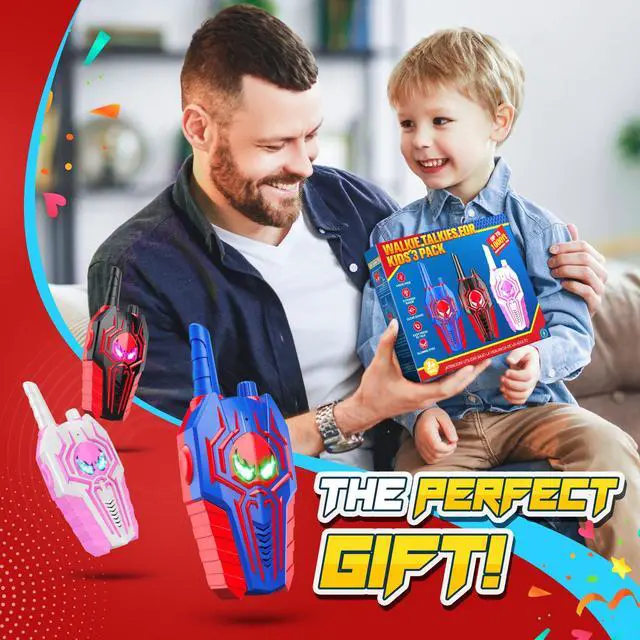 Alt view image 7 of 7 - Rechargeable Walkie Talkies for Kids: 3 Pack Kids Walkie-Talkies Toys for 3 4 5 6 7 8 9 Year Old Boys Gifts Family Camping Toy for Boy Kid Age 3-5 5-7 7-9, 2 Way Radio Boy Gift