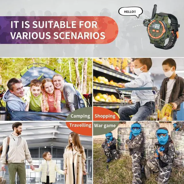 Alt view image 7 of 7 - Rechargeable Walkie Talkies for Kids Radio Walky Talky with Flashlight Children Outdoor Game Interphone Gifts for Boy and Girl (2 Pieces)