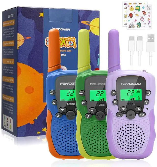 Main image of Walkie Talkies for Kids Long Range 2 Miles, Rechargeable Kids Walkie Talkies 3 Pack with Flashlight, Toys Gifts for 3-12 Year Old Boys Girls, Christmas Birthday Gifts Ideas Present