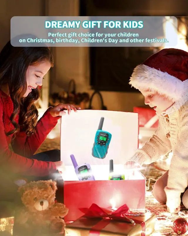 Alt view image 5 of 7 - Walkie Talkies for Kids Long Range 2 Miles, Rechargeable Kids Walkie Talkies 3 Pack with Flashlight, Toys Gifts for 3-12 Year Old Boys Girls, Christmas Birthday Gifts Ideas Present