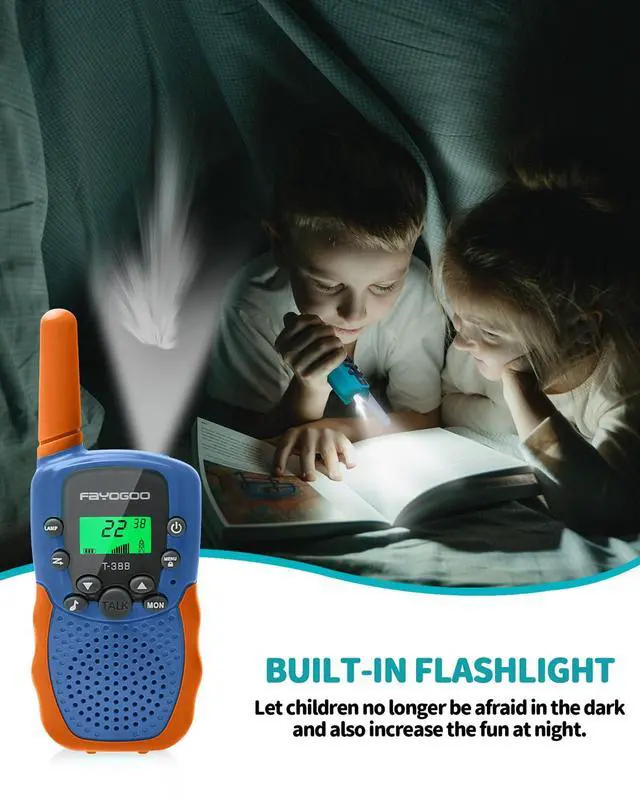 Alt view image 6 of 7 - Walkie Talkies for Kids Long Range 2 Miles, Rechargeable Kids Walkie Talkies 3 Pack with Flashlight, Toys Gifts for 3-12 Year Old Boys Girls, Christmas Birthday Gifts Ideas Present