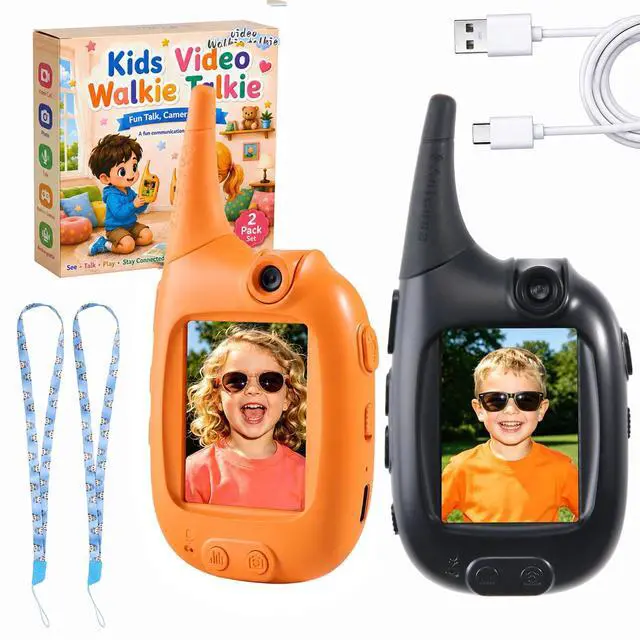 Main image of 2Pack Video Walkie Talkies for Kids 3280ft Long Range, 180° Rotating Camera