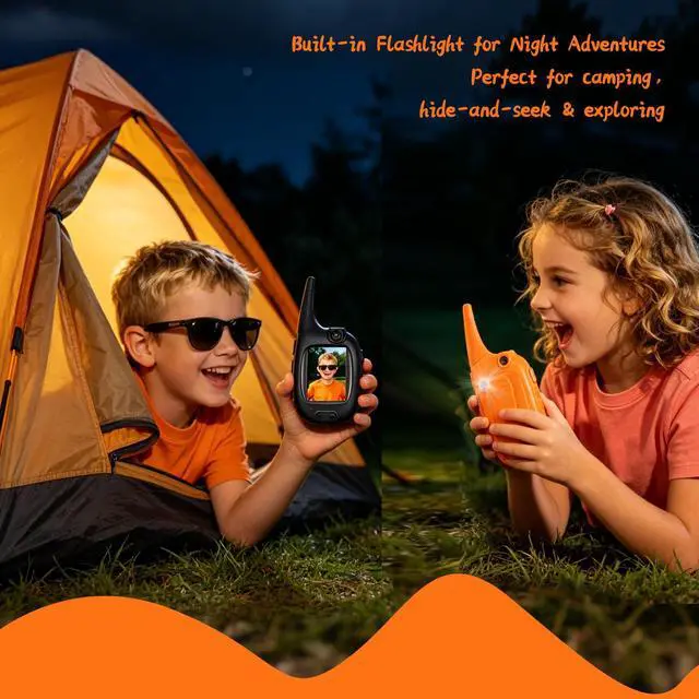 Alt view image 3 of 7 - 2Pack Video Walkie Talkies for Kids 3280ft Long Range, 180° Rotating Camera