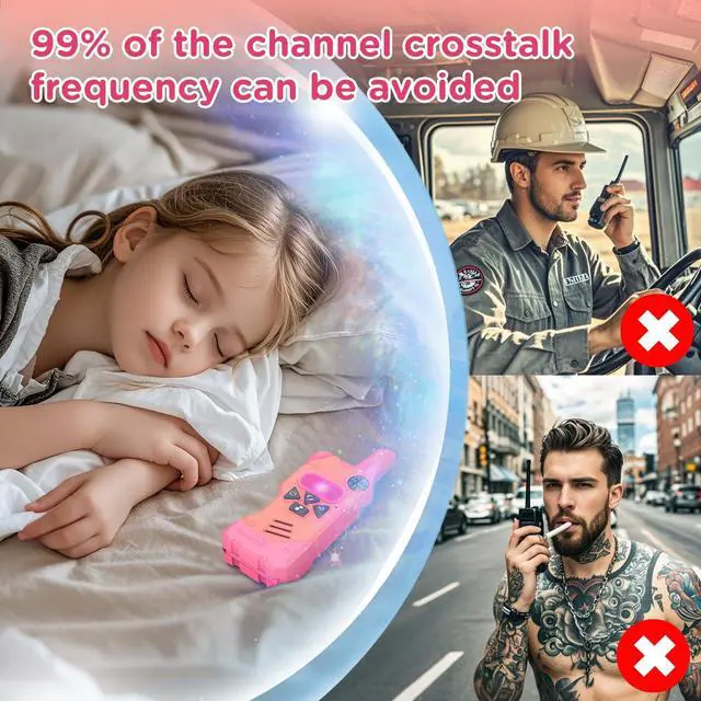 Alt view image 5 of 6 - Walkie Talkies for Kids,5 Colourful Channels 2 Way Radio,Compass Flashlight and Magnifying Glass,3 Miles Long Range for Adventure Game,Outside, Camping, Hiking,Toys for 3-12 Year Old Boys Girls