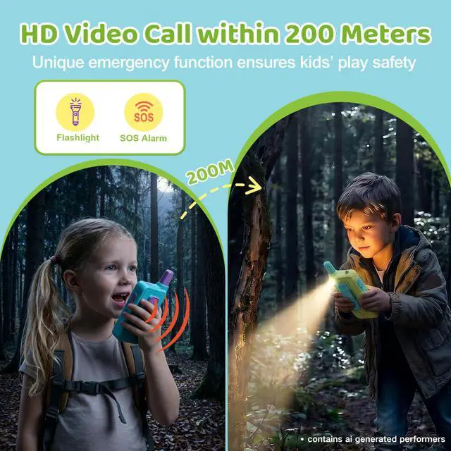 Alt view image 3 of 6 - Video Walkie Talkies for Kids Ages 3-12 Camping Outdoor Toys Gifts for Kids