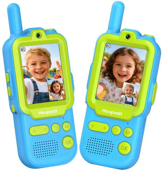 Main image of Rechargeable Video Walkie Talkies Boys Toys, 2.4"Screen Video Calls Walkie Talkies 5 Voice Changers & 10 Stickers Effect for Camping, Hiking, Travel, Christmas Birthday Gifts for Boys Age 5-7