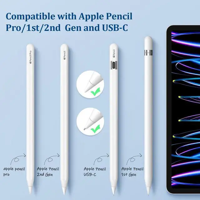 Alt view image 2 of 7 - Replacement Tips for Apple Pencil Pro/1st/2nd Gen/USB-C