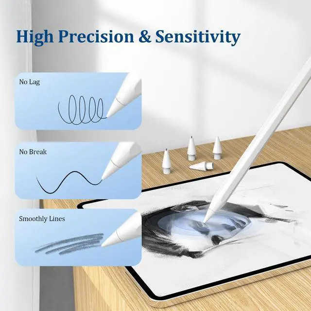 Alt view image 7 of 7 - Replacement Tips for Apple Pencil Pro/1st/2nd Gen/USB-C