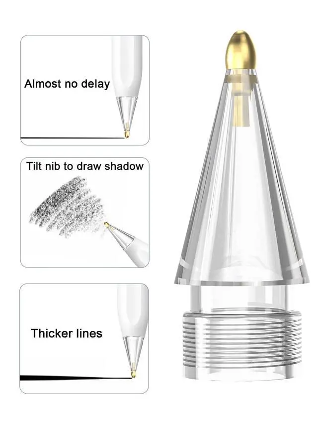 Alt view image 4 of 7 - Upgraded 6 Pack Apple Pencil Tips Replacement with Clear Case, No Wear Out Fine Point Precise Control Metal Pencil Nibs Compatible with Apple Pencil 1st Gen/2nd Gen/USB C/iPad Pro Pencil