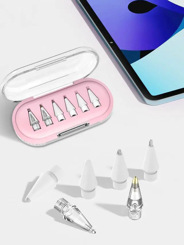Alt view image 7 of 7 - Upgraded 6 Pack Apple Pencil Tips Replacement with Clear Case, No Wear Out Fine Point Precise Control Metal Pencil Nibs Compatible with Apple Pencil 1st Gen/2nd Gen/USB C/iPad Pro Pencil