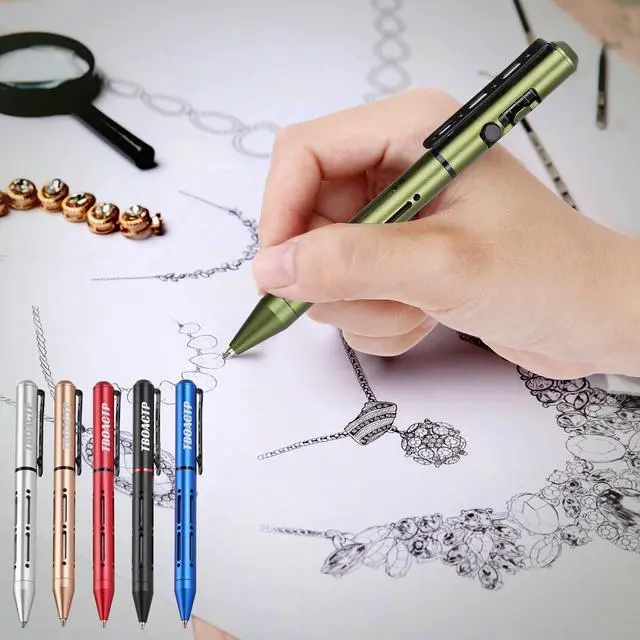 Alt view image 6 of 7 - 4.7" Mini 3-in-1 EDC Ballpoint Pen, Pencil and Stylus, Green