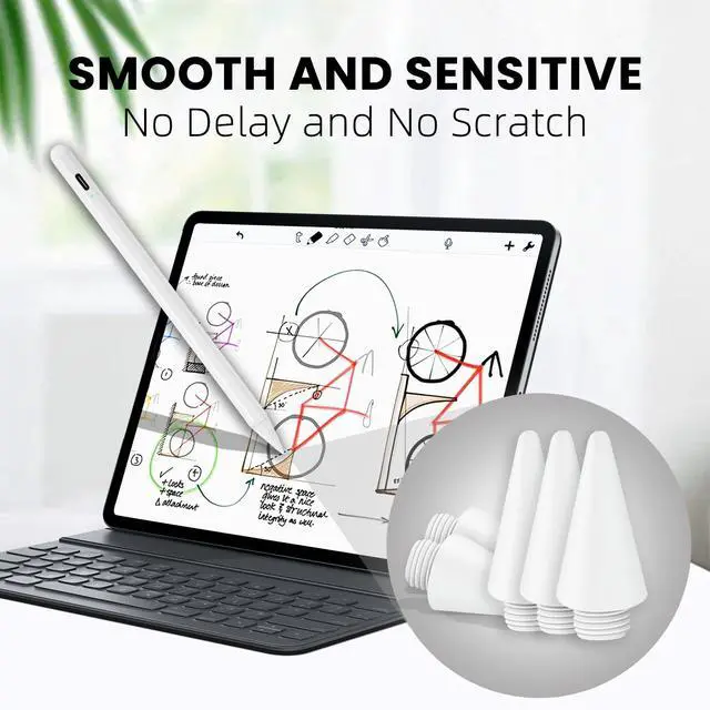 Alt view image 2 of 3 - Replacement Pencil Tips for Stylus Pen for iPad White,5PCS White