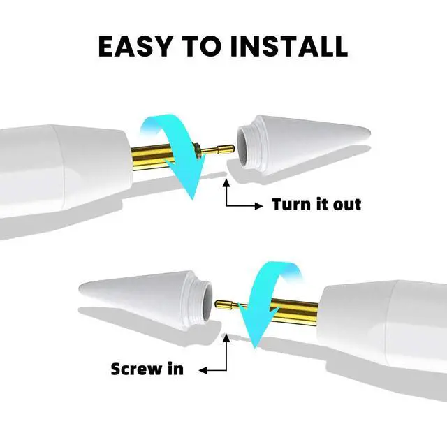 Alt view image 3 of 3 - Replacement Pencil Tips for Stylus Pen for iPad White,5PCS White