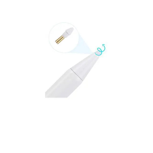 Alt view image 2 of 2 - Replacement Stylus Pencil Tips for iPad Pen, Screw in/Out Type Pencil Nibs, 5 Pack, White