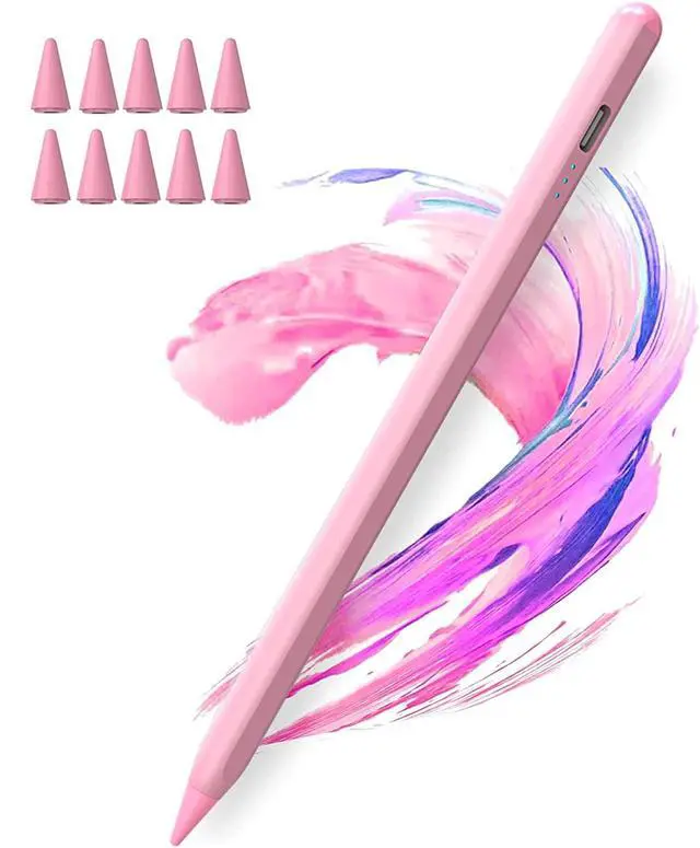 Alt view image 4 of 4 - Stylus Replacement Tips for Apple Pencil Tips 10 Pack-Pink (Universal with White/Black/Purple Tips)