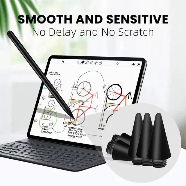 Alt view image 2 of 3 - Replacement Pencil Tips for Stylus Pen for iPad I706 Black,5PCS Black