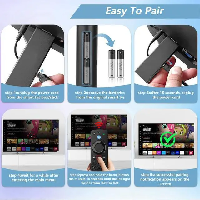 Alt view image 5 of 7 - Replacement TV Remote for Insignia Fire Smart TV Stick(Lite,4K Max,HD,2nd Gen,3rd Gen) Cube - Firestick Remote with Voice Control