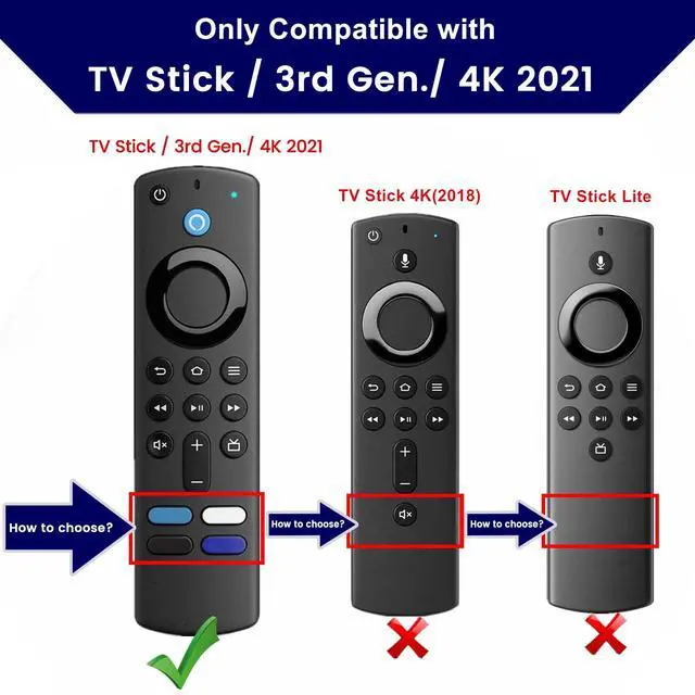 Alt view image 3 of 7 - 2-Pack Remote Cover for Fire TV Stick 4K Select, 4K Plus, 3rd, Green & Blue