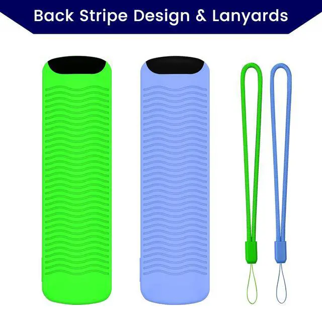 Alt view image 7 of 7 - 2-Pack Remote Cover for Fire TV Stick 4K Select, 4K Plus, 3rd, Green & Blue