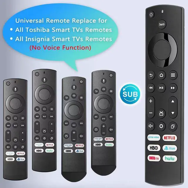 Alt view image 3 of 7 - Replacement for Insignia/Toshiba/Pioneer Fire TV Remote, Universal Compatible for AMZ Fire Smart TV Remote (Not for Stick and Cube) with 6 Hot Keys